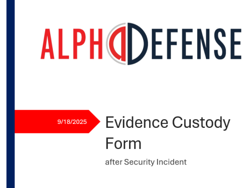 Evidence Custody Form