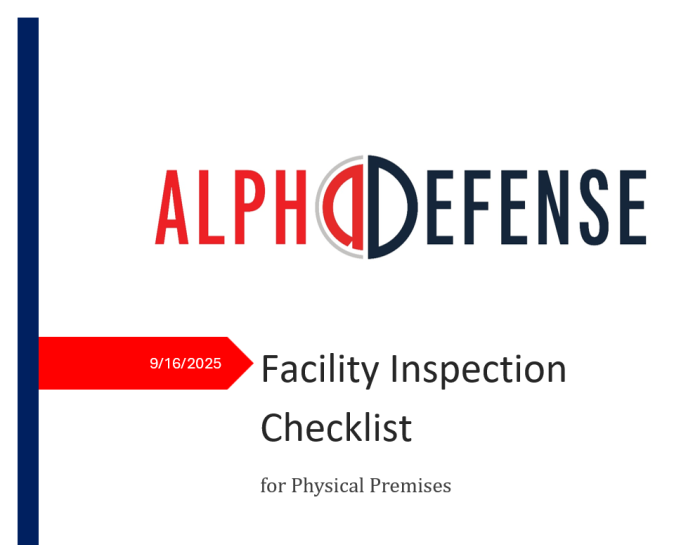 Facility Inspection Checklist - Alpha Defense